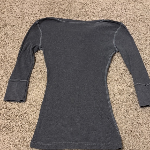 Charcoal Long Sleeve Henley Fitted Top - Picture 5 of 6
